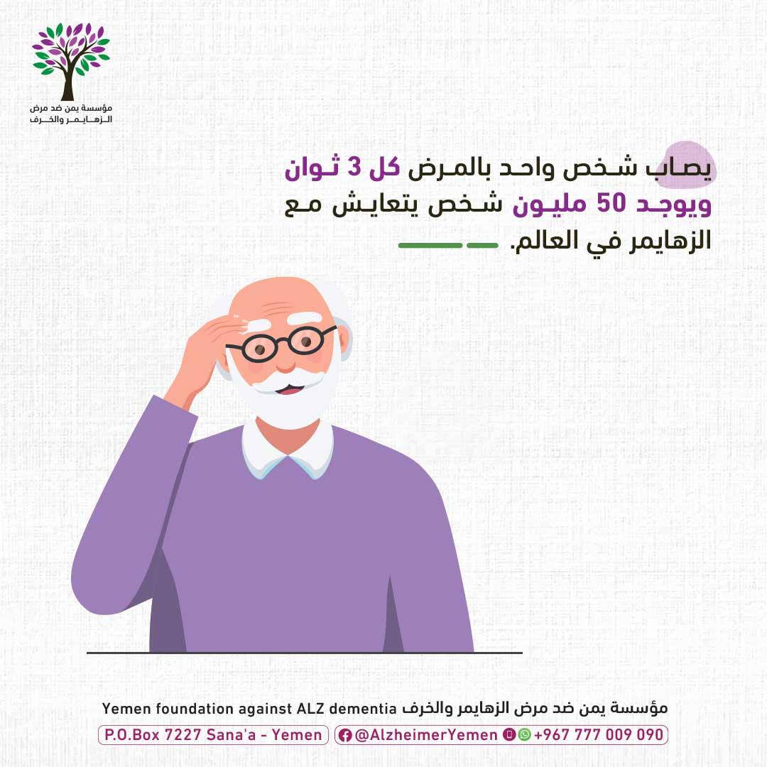 يصاب شخص واحد بالزهايمر كل 3 ثوان